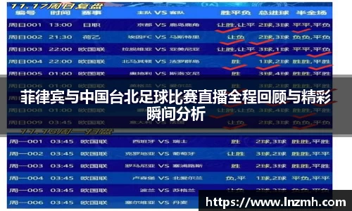 菲律宾与中国台北足球比赛直播全程回顾与精彩瞬间分析